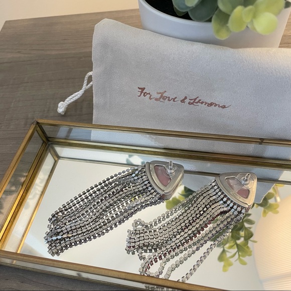 For Love and Lemons - Azalea Crystal Earrings, Pinky - Picture 2 of 4